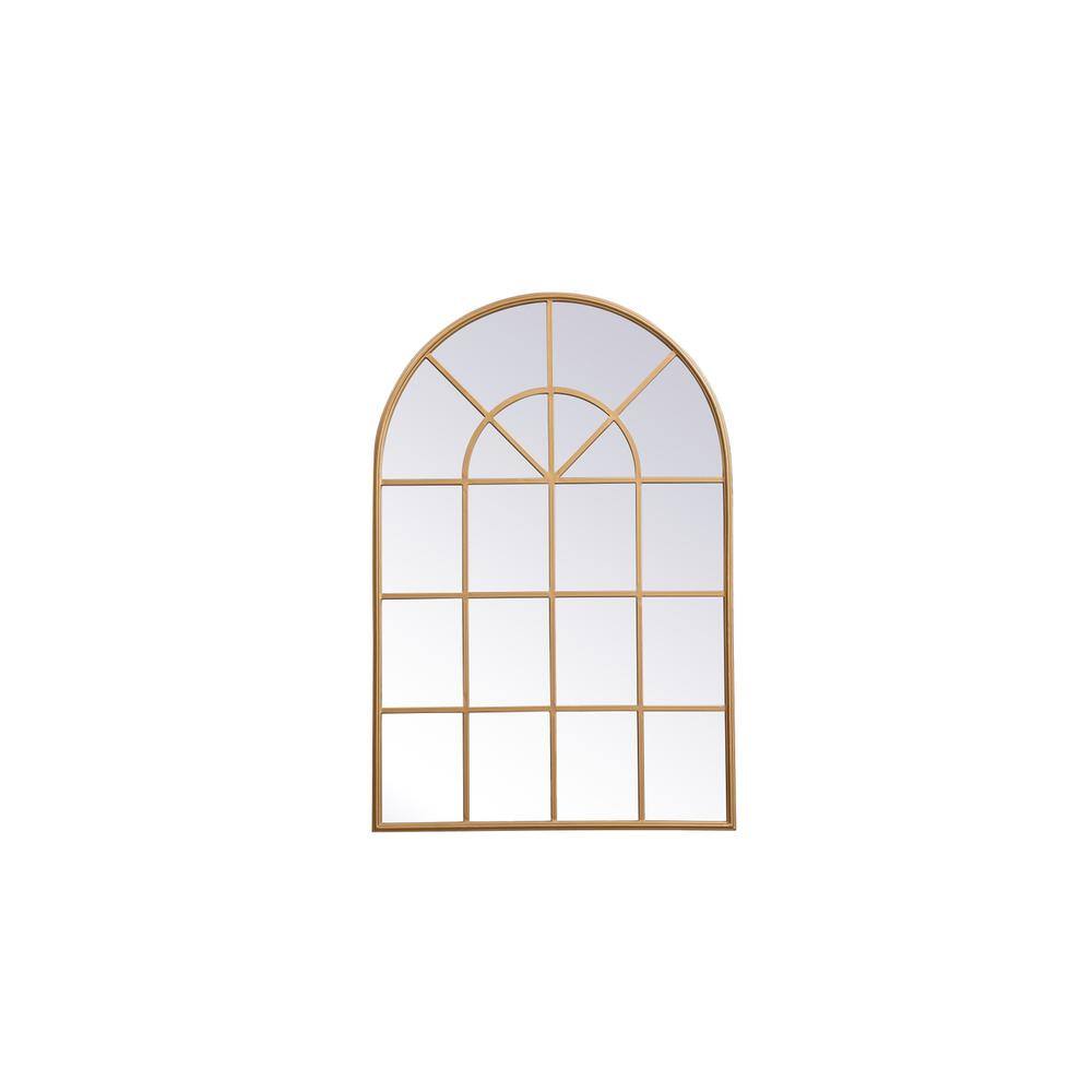 Alt View 2. Elegant Decor - Metal frame rectangle mirror 14x28 inch in Brass - Brass.