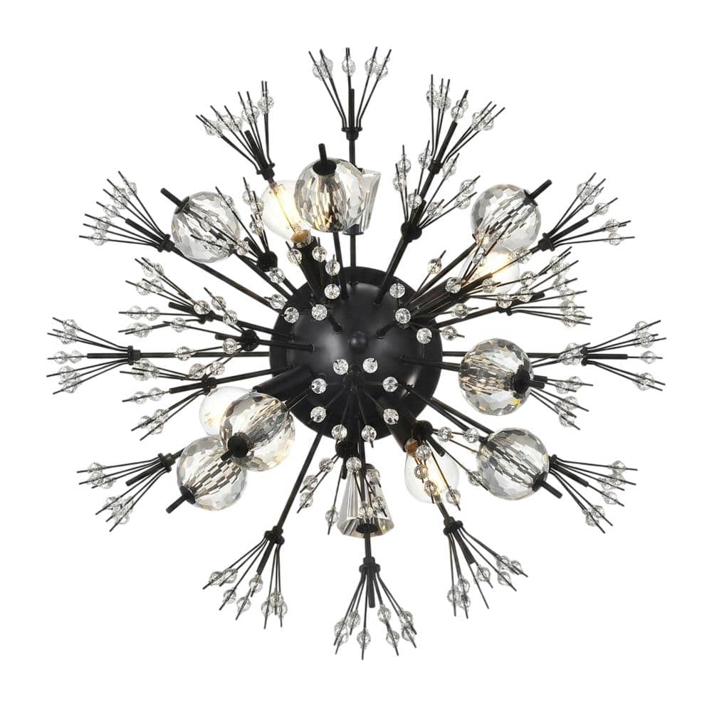 Elegant Lighting - Vera 19 Inch Crystal Starburst Wall Sconce In - Black price history on PriceWatchPro