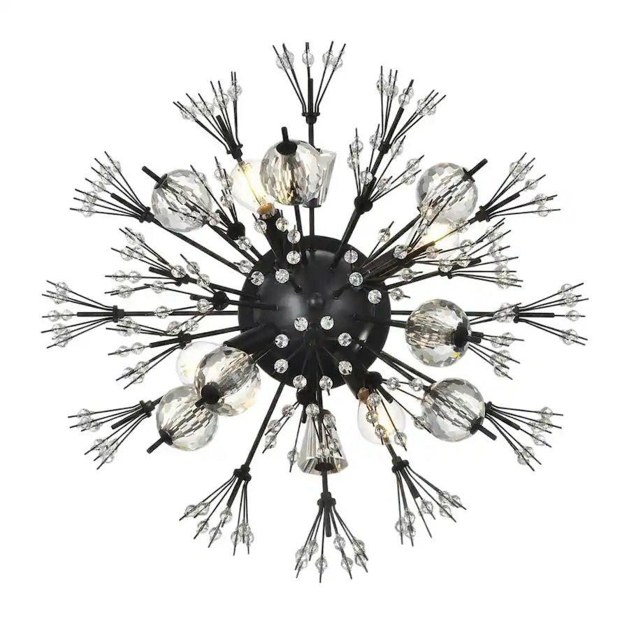 Elegant Lighting Vera 19 Inch Crystal Starburst Wall Sconce In Black ...