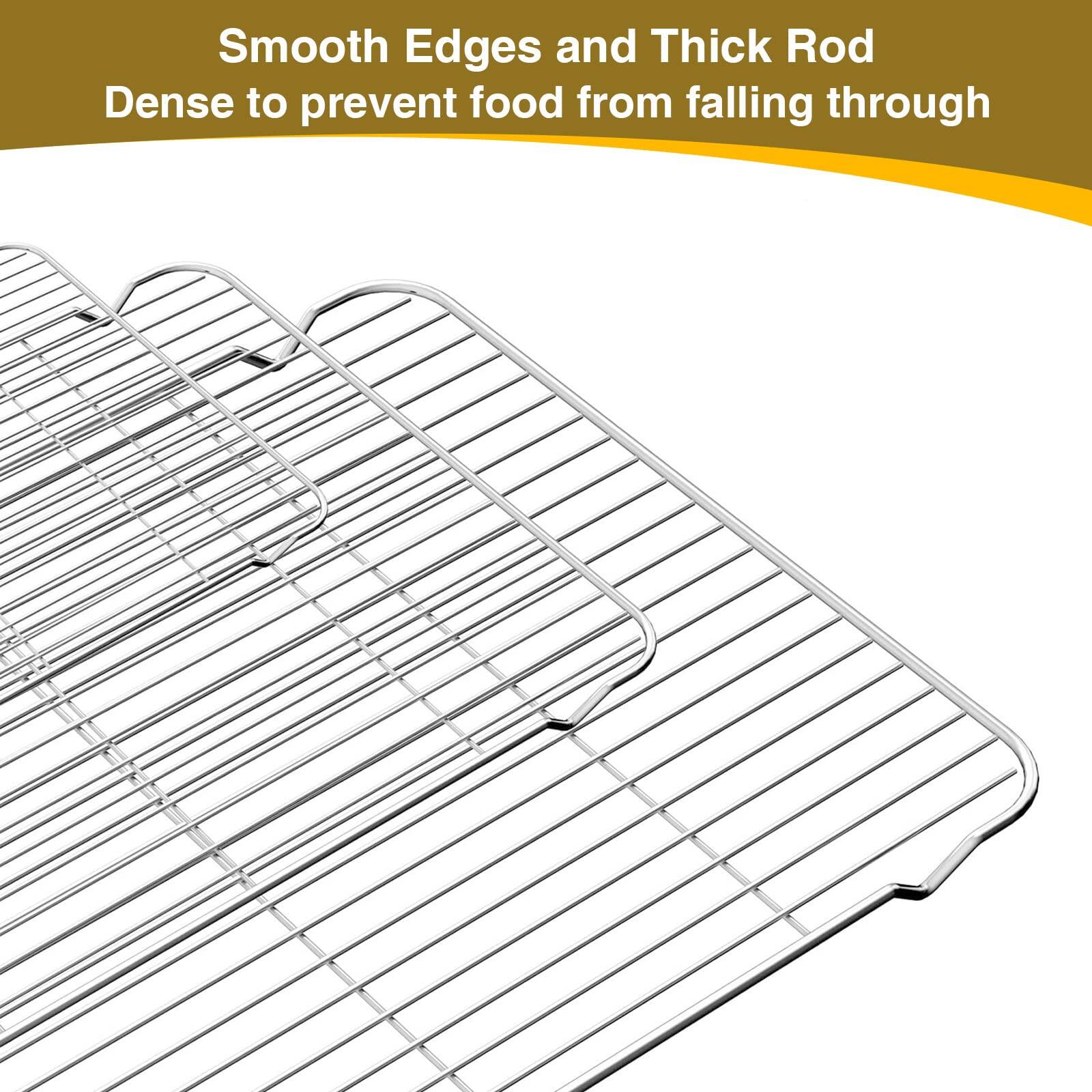 Smooth Edges and Thick Rod  
Dense to prevent food from falling through