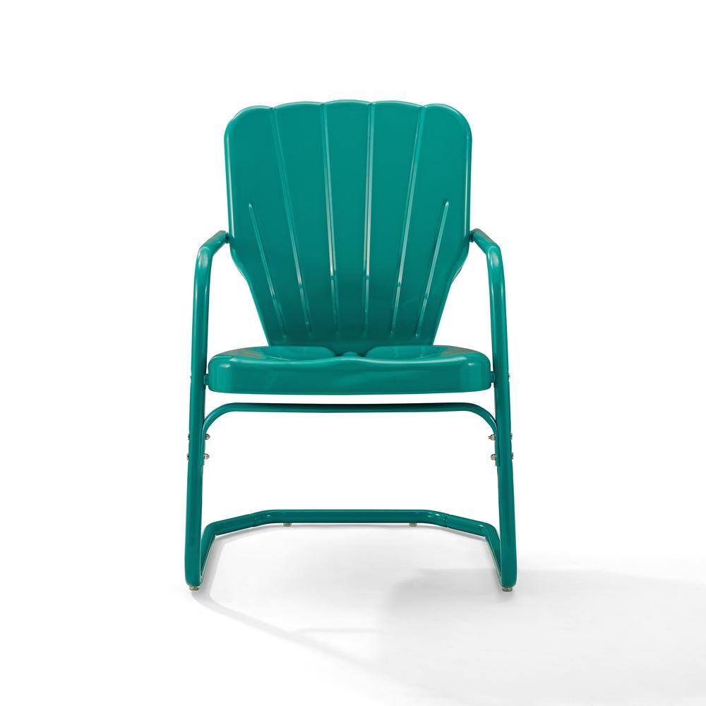 Alt View 2. Crosley Furniture - Ridgeland 2Pc Retro Outdoor Chair Set - 2 Chairs - Turquoise Gloss.