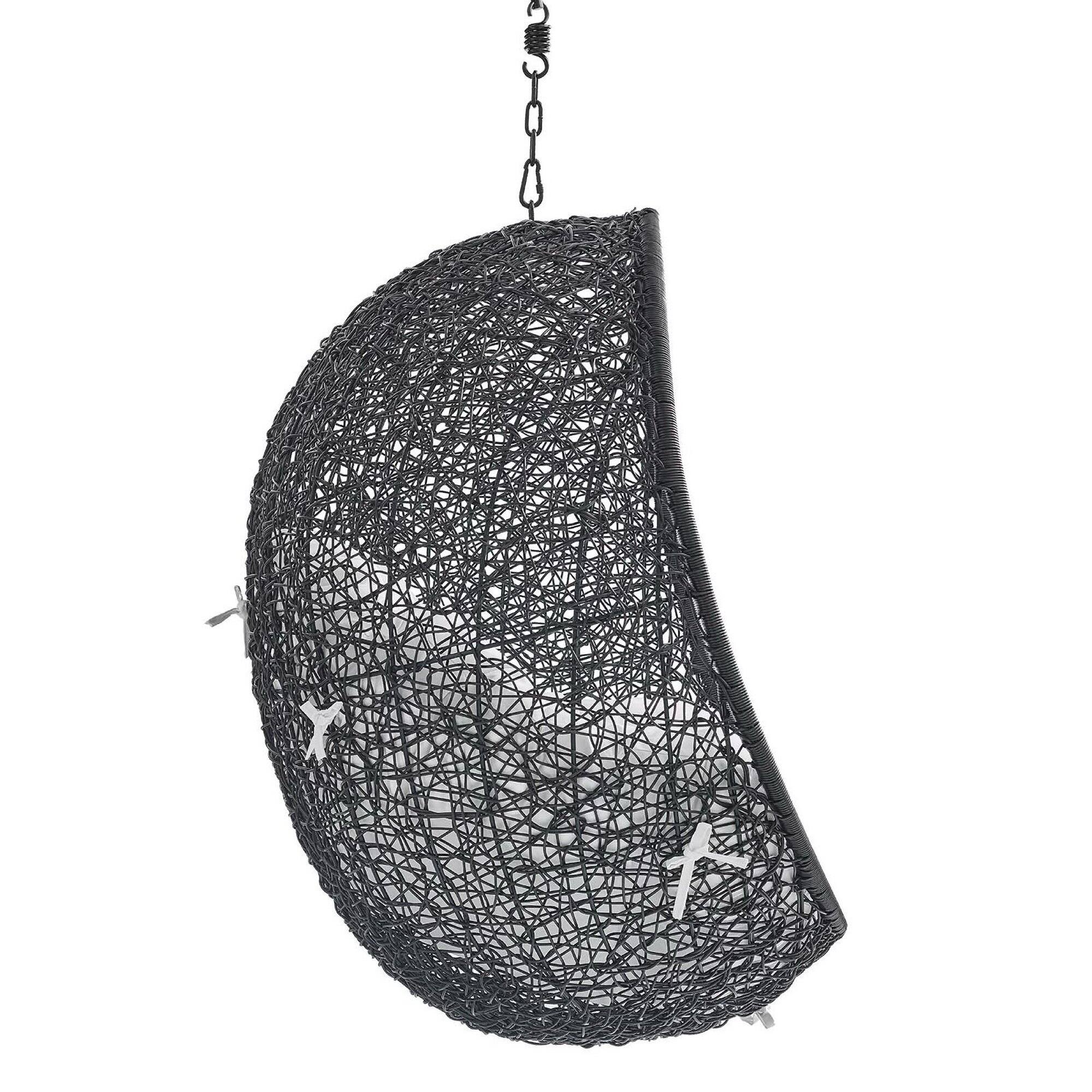 Left. Modway - Encase Swing Outdoor Patio Lounge Chair Without Stand by Modway - Black White.
