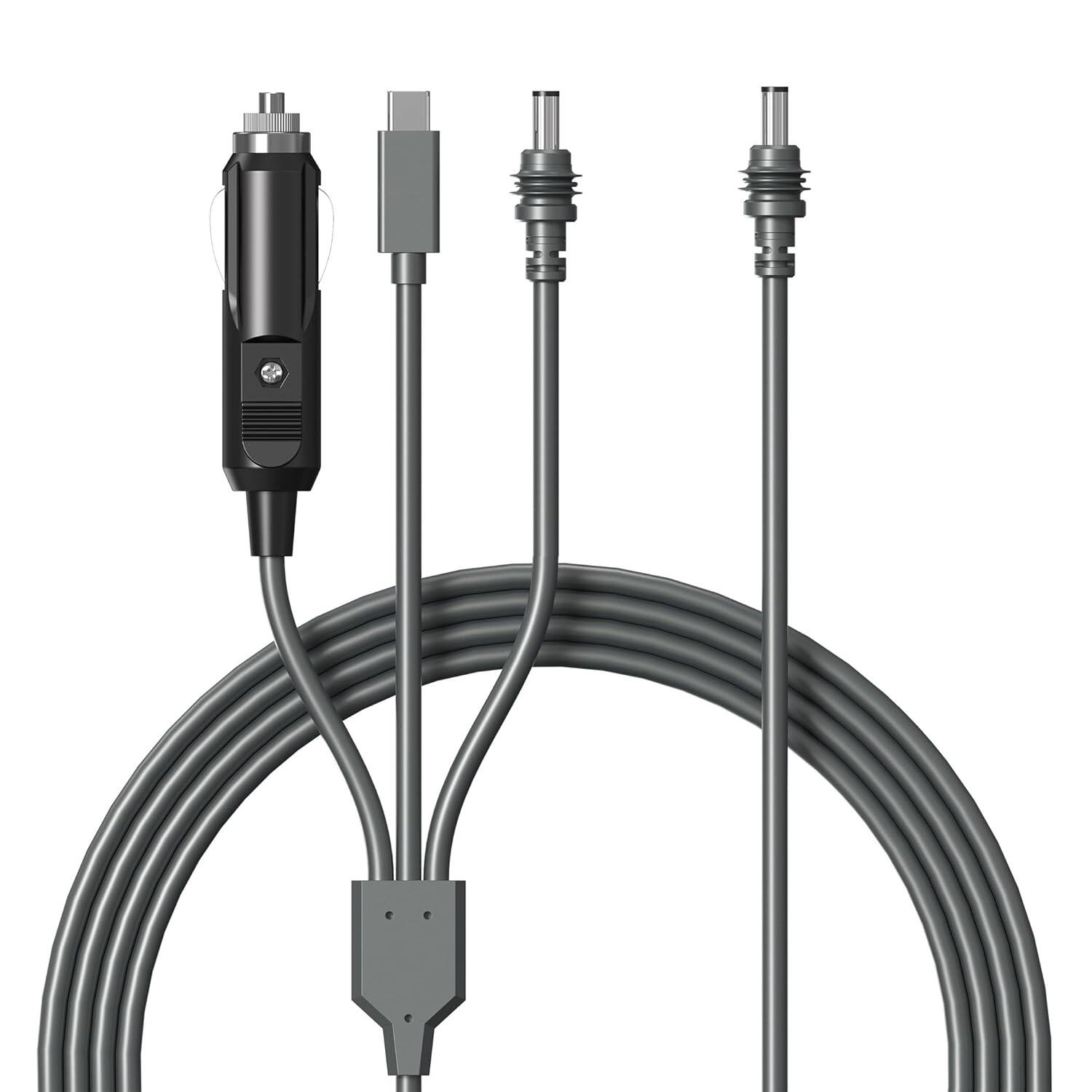 Angle. Skanty Furniture - 3 in 1 Cable for Starlink Mini,5 meters DC to DC,USB C male connector&car charger cable,Waterproof Extension Power Cable - gray.