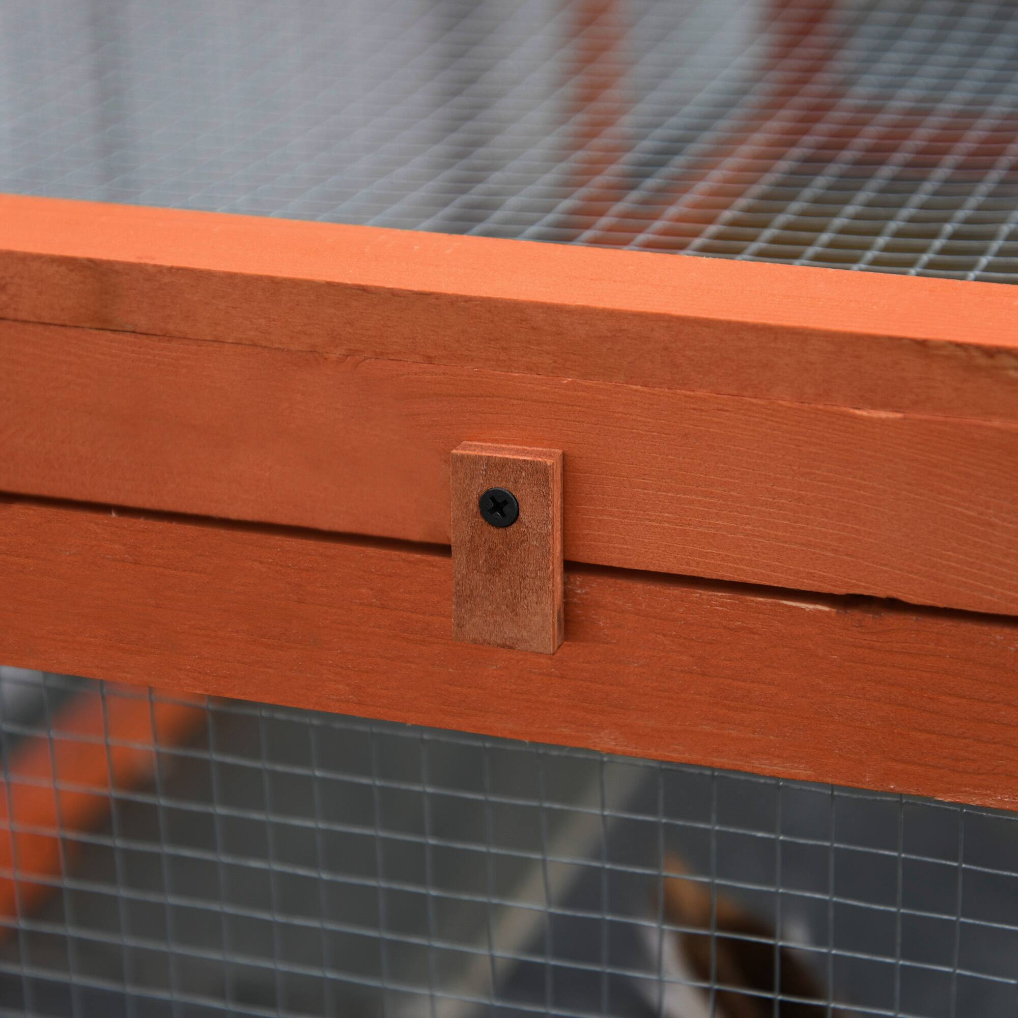 Alt View 4. Pawhut - Large Wooden Rabbit Hutch Bunny Hutch Small Animal Habitat Enclosure Outdoor Run, Lockable Doors.