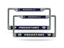 Rico Industries - Nashville Predators NHL Chrome Metal License Plate Frame - Set of 2 Frames - Multi
