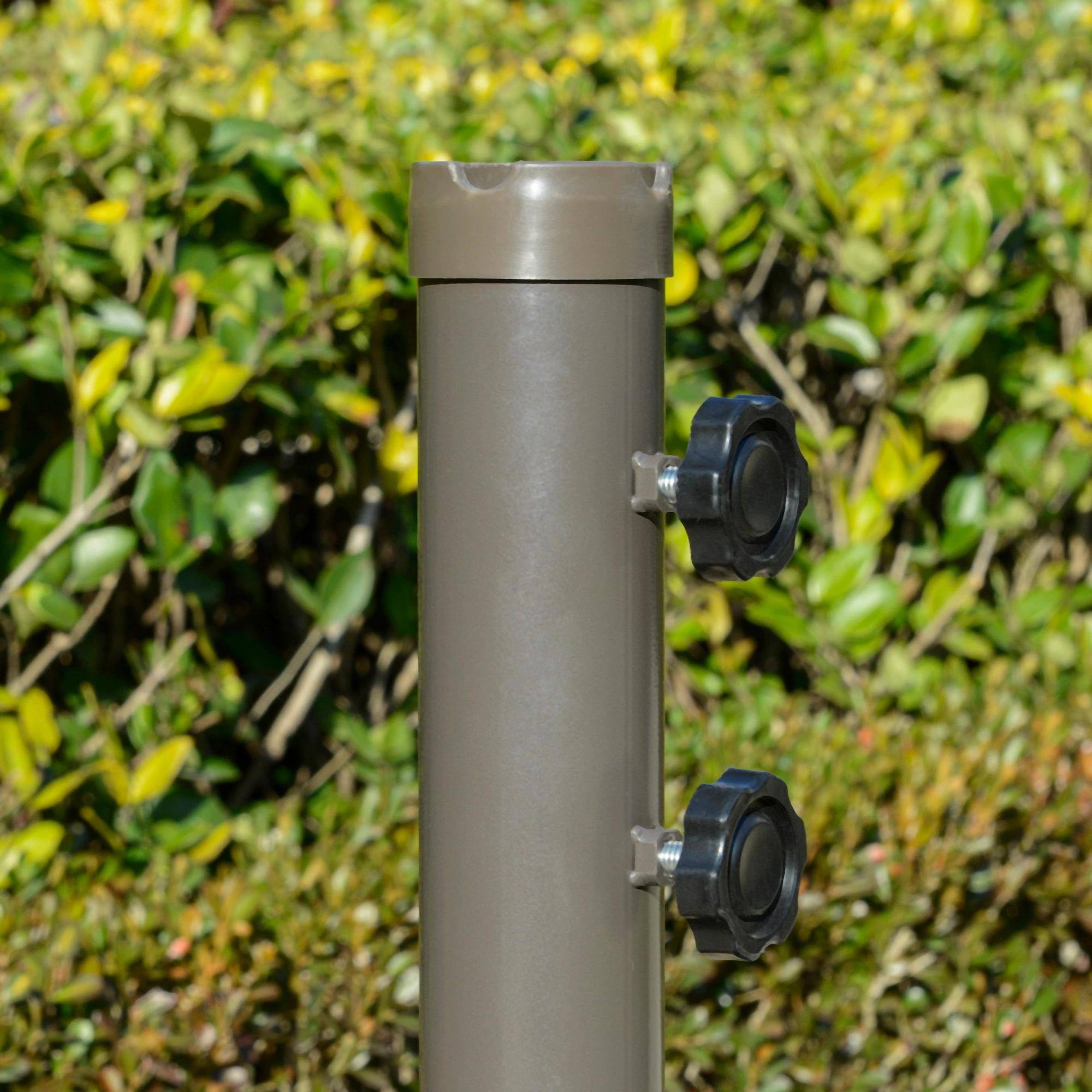 Alt View 4. Spaco - Spaco 9Ft 2-Tier Cantilever Patio Umbrella, Crank Offset Shade with Base - Red.