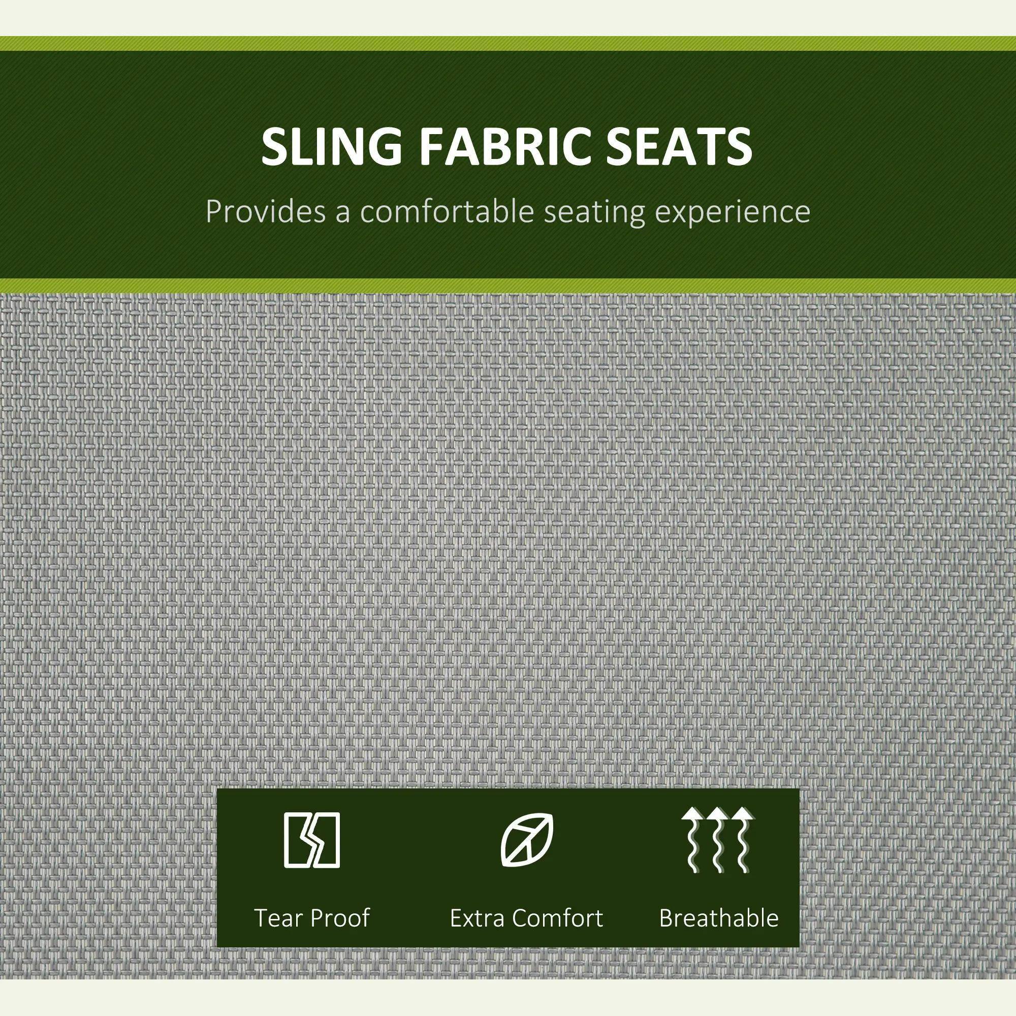 Sling Fabric Seats provides a comfortable seating experience. Features: Tear Proof, Extra Comfort, Breathable.