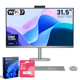 HP - OmniStudio X 31.5" UHD 4K All-in-One - Intel Core Ultra 7 155H 16GB RAM - 1TB SSD - Wireless K&M - Adata 64GB USB Drive - Silver