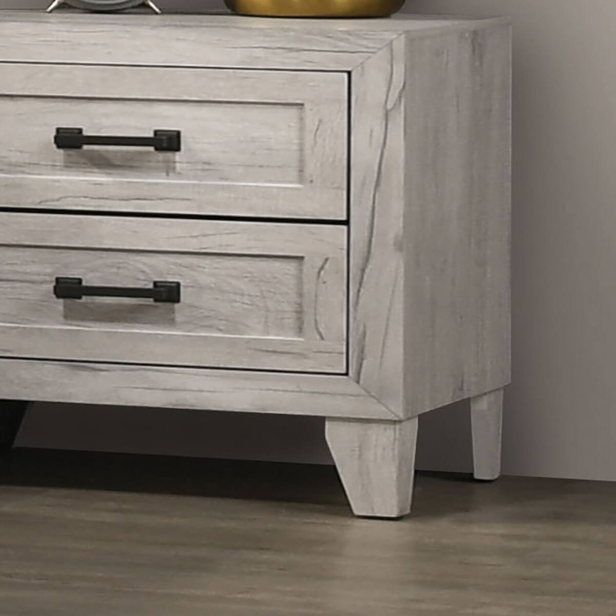 Loheer Nightstand with Two Drawers and Black Bar Pulls, 21.5 Inch ...