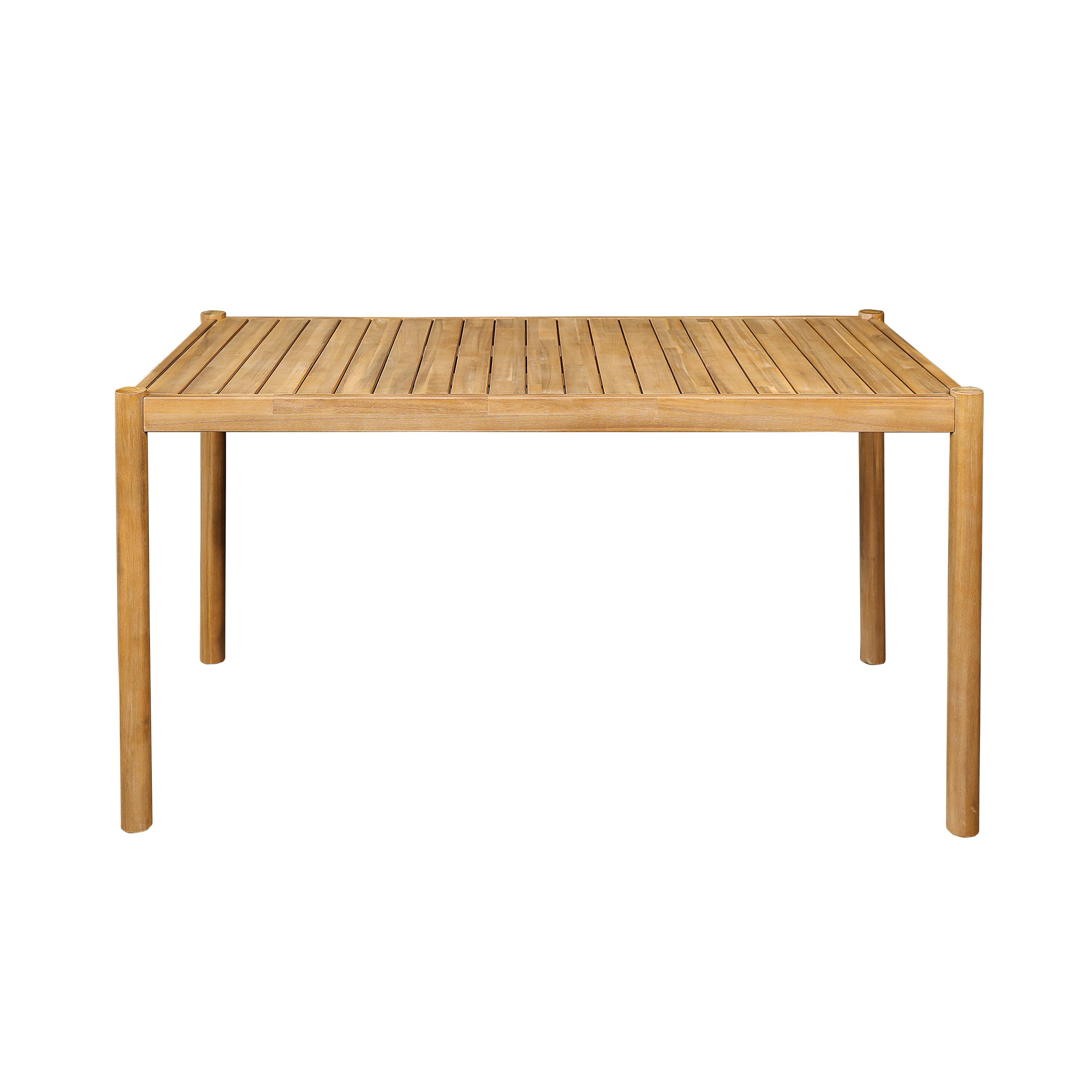 Alt View 5. Whisen - 5-Piece Outdoor Acacia Wood Dining Set - 1 Table and 4 Cushioned Chairs - Light Teak|Beige.