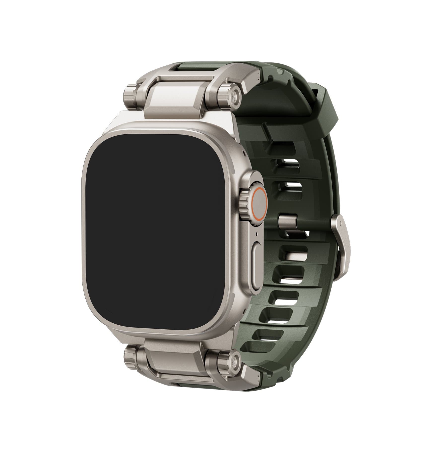 Dexnor - Band for Apple Watch Ultra 2/1 49mm, Series 10 46mm, 9/8/7 45mm, SE2/SE/6/5/4 44mm, 3/2/1 42mm Rugged Metal Connector - Army Green
