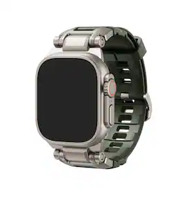 Dexnor - Band for Apple Watch Ultra 2/1 49mm, Series 10 46mm, 9/8/7 45mm, SE2/SE/6/5/4 44mm, 3/2/1 42mm Rugged Metal Connector - Army Green
