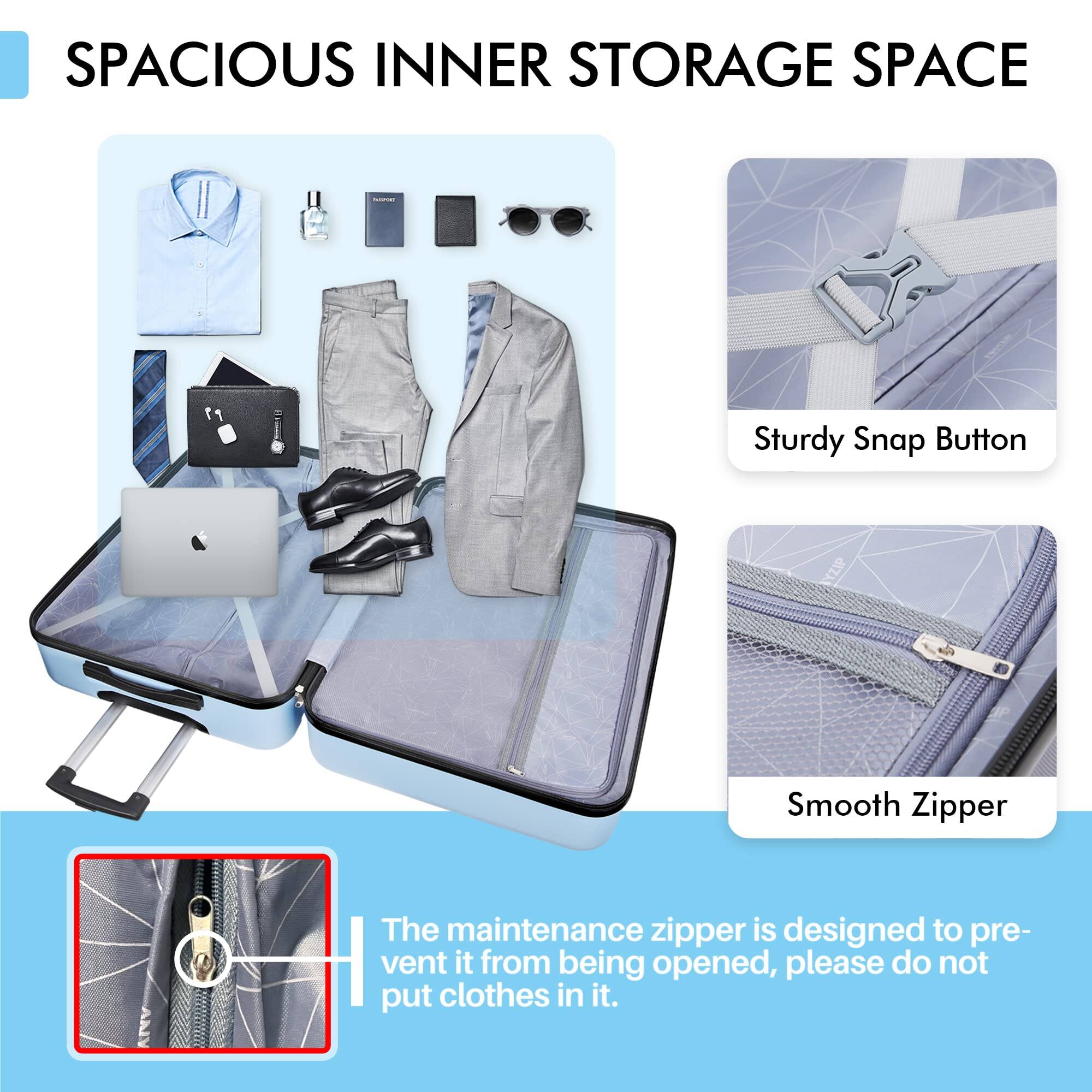 SPACIOUS INNER STORAGE SPACE

Sturdy Snap Button

Smooth Zipper

The maintenance zipper is designed to prevent it from being opened, please do not put clothes in it.