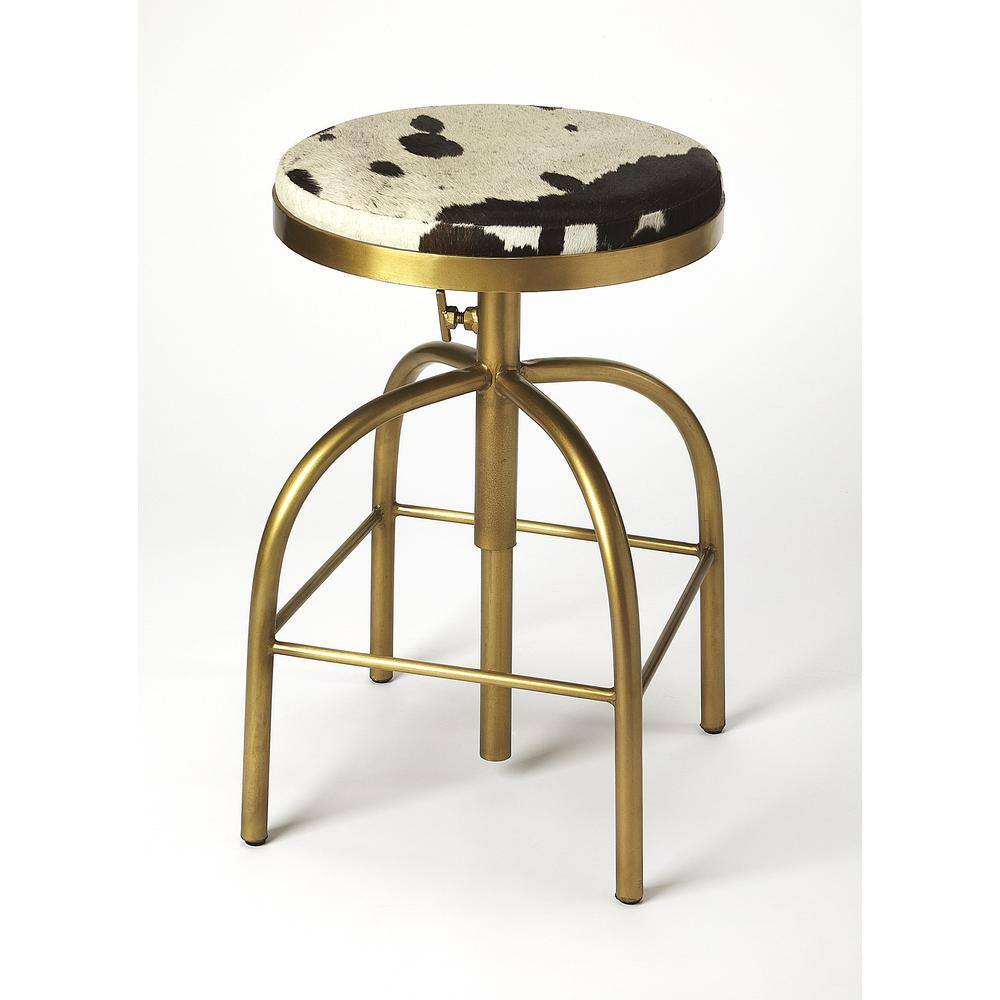Back. Butler Specialty - Grogan Hair-On-Hide 26" Counter stool - Multi-Color.
