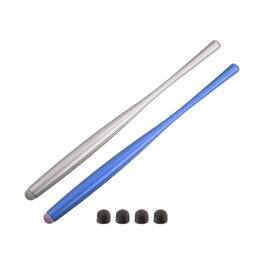 Unique Bargains - 2pcs Stylus Pens Slim Universal Capacitive Stylus Pen for All Capacitive Touch Screen Device with 4 Fiber Fine Tips - Blue Silver