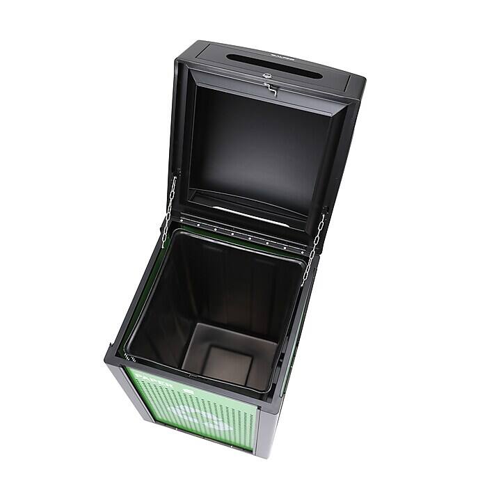 Alt View 4. Alpine Industries - 40 Gallon Steel Outdoor Commercial Recycling Trash Can with Dome Lid - Green -Square Opening Lid.