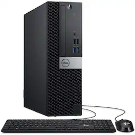 Dell - Refurbished Excellent - OptiPlex SFF Desktop Computer PC | Intel i7-7700 3.6GHz | 16GB DDR4 RAM | 256GB SSD | KB & Mouse | Wi-Fi | Windows11 - Black