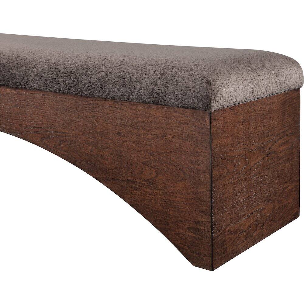 Alt View 4. Meridian Furniture - Lawson Brown Velour Fur Fabric Bench - Brown.