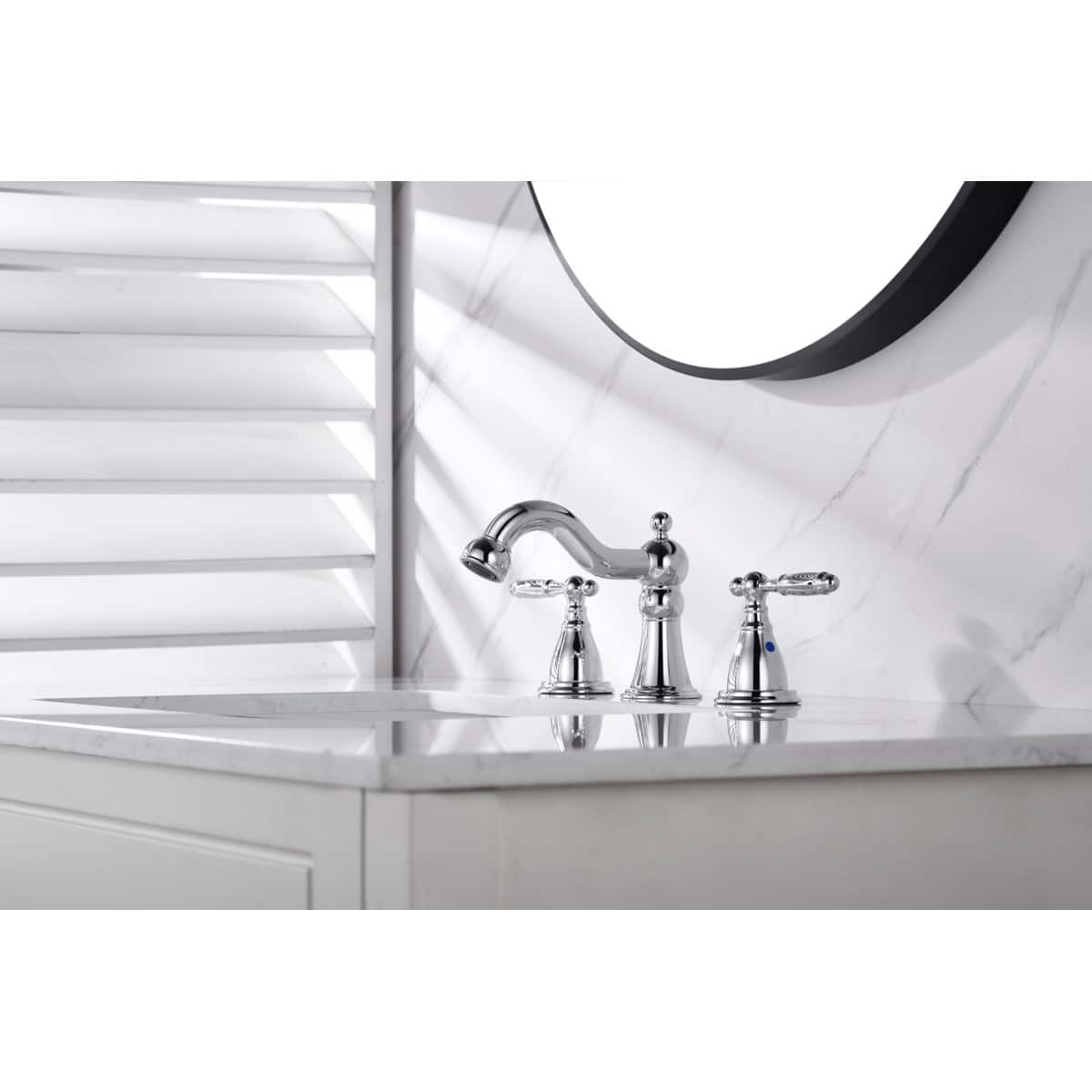 Bothwa Home - Bathroom Faucet For bathroom Sink With Two Handles And Supply Lines - Chrome