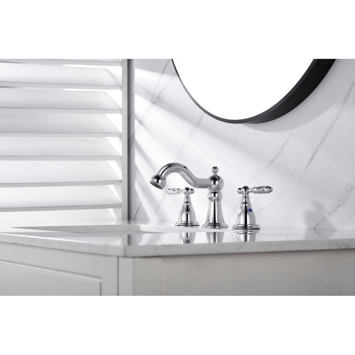 Front. Bothwa Home - Bothwa Home Bathroom Faucet For bathroom Sink  With Two Handles And Supply Lines - Chrome.