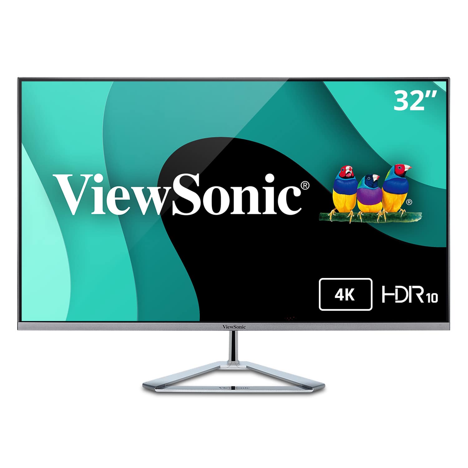 Front. ViewSonic - VX3276-4K-MHD 31.5" LCD 4K UHD Monitor (DisplayPort and HDMI) - Silver.