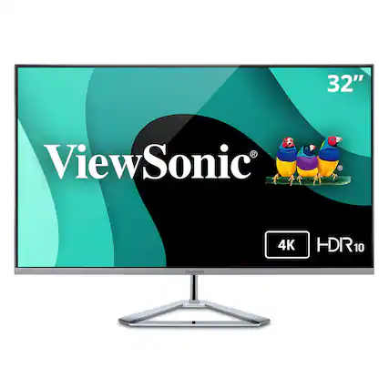 Front. ViewSonic - VX3276-4K-MHD 31.5" LCD 4K UHD Monitor (DisplayPort and HDMI) - Silver.
