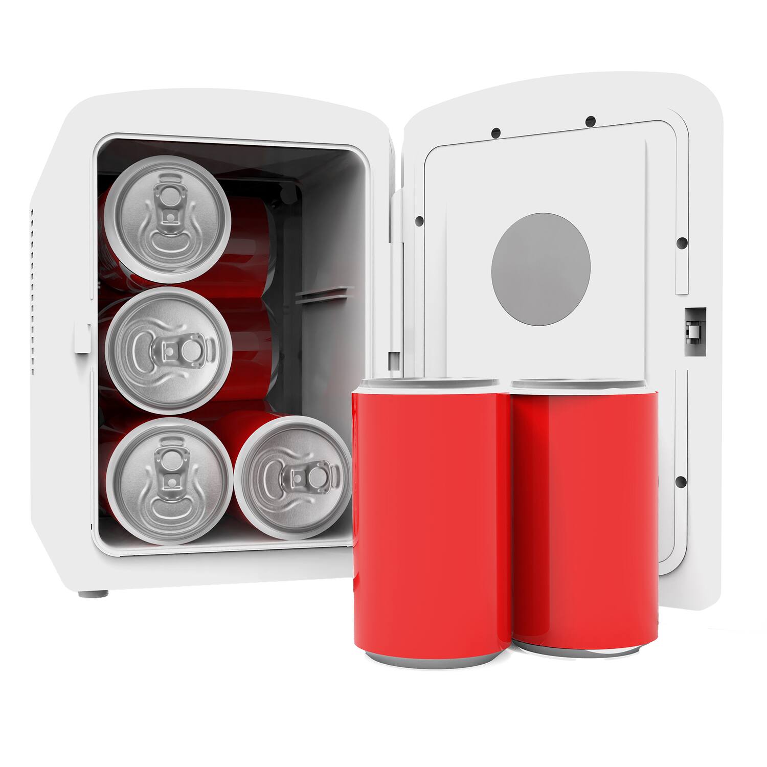 Back. Frigidaire - 9-Can Mini Fridge Cooler Crocodile Door - White.