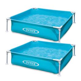 Intex - Mini Frame Kids 4ft x 4ft x 12in Beginner Kiddie Swimming Pool (2 Pack)