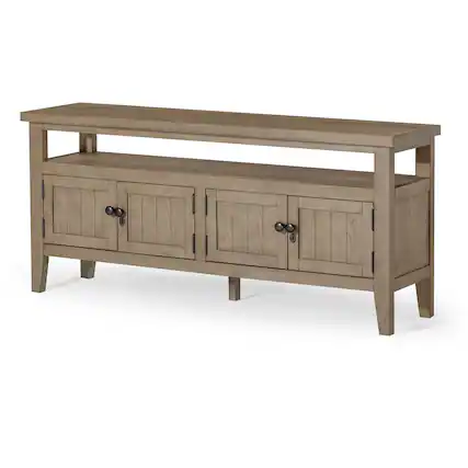 Front. Maven Lane - Maven Lane Turner Wooden Media Unit in Antiqued Grey Finish - Antiqued Grey.