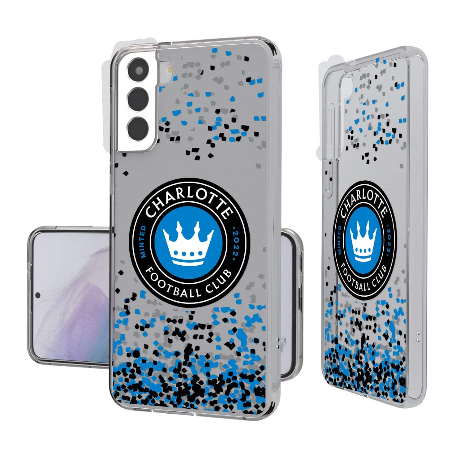 Keyscaper - MLS - Charlotte FC Galaxy Confetti Clear Case - S22 - Multicolor