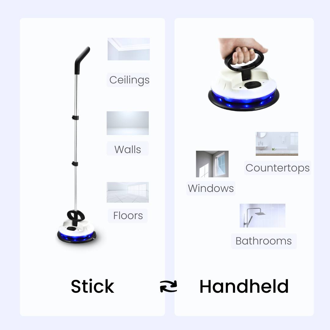 Ceilings Walls Floors Stick
Countertops Windows Bathrooms Handheld