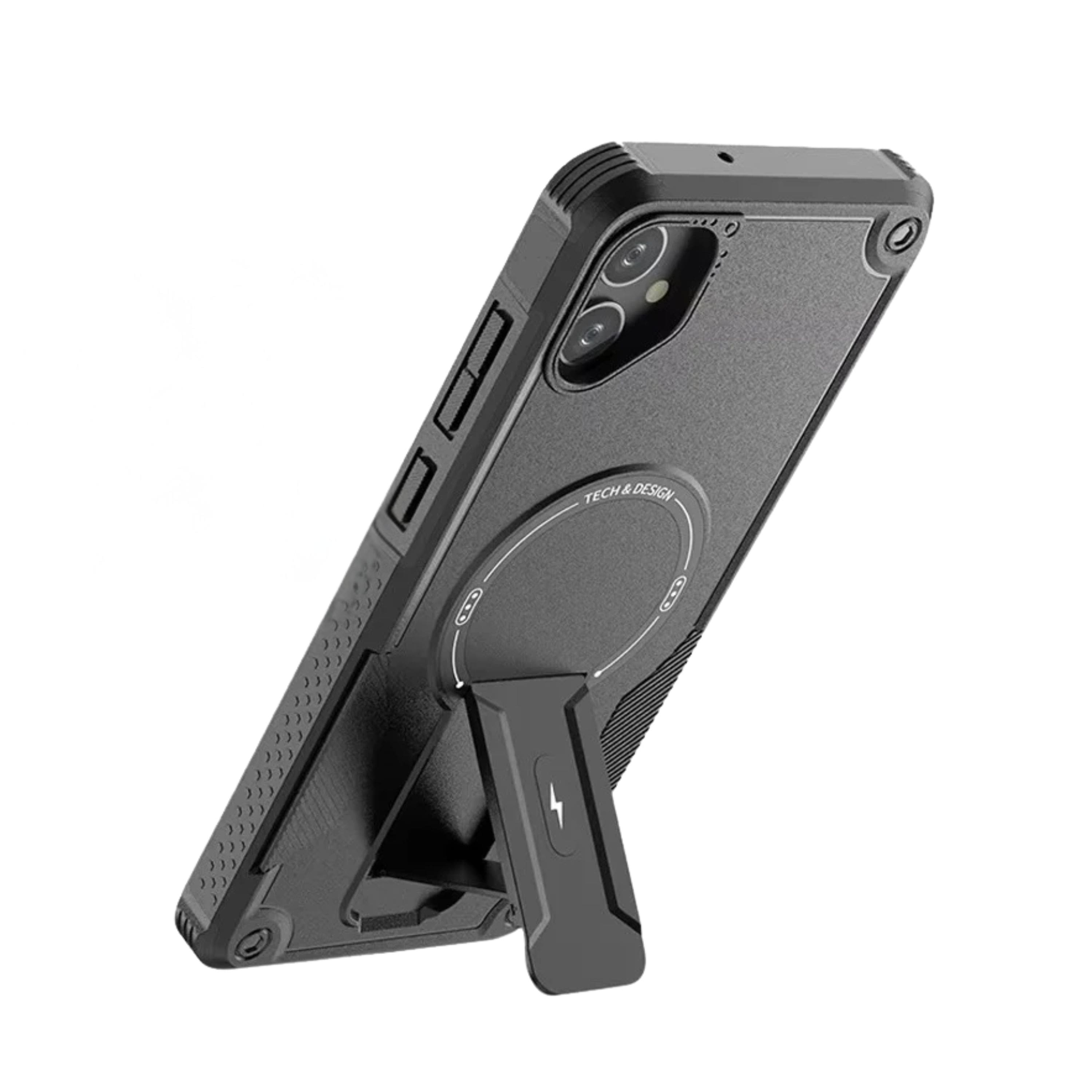 Kitcheniva - Magnetic Circle Rugged Grip Kickstand Phone Case With Tempered Glass For Samsung Galaxy A07 - Black price history on PriceWatchPro