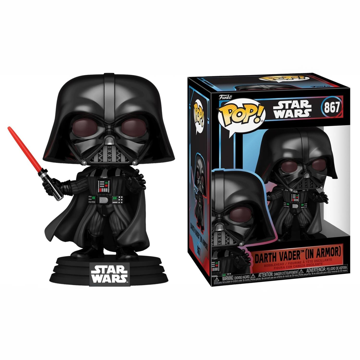 Tanbo Funko STAR 867 !! POP! WARS

STAR WARS. TM ARMOR) DARTH VADER (IN A TTE OSCILLANTE BOBBLEHEAD / FIGURINE OSCILANTE FIGURA CON CABEZA DE ASFINA, ADVERTENCIA: PELIGRO we less, D'TOUFFEMENT 4 20 size DANGER Inte-papeas to CHING BEAED, A ATTENTIONE as gebett de nois de 6 rook 4 WARNING: with (reats) be States trance