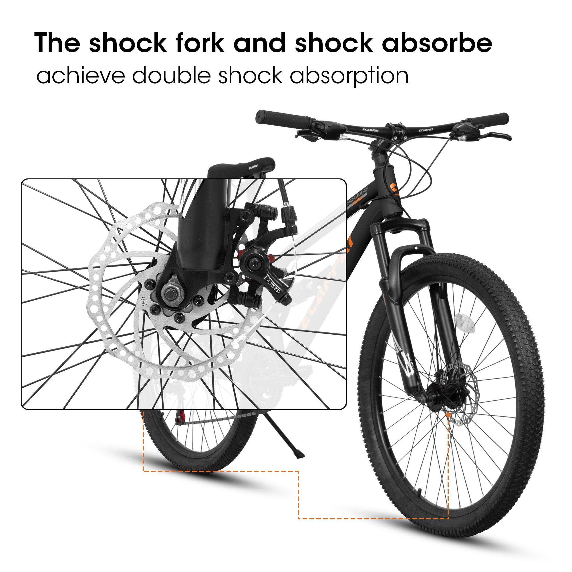 The shock fork and shock absorber achieve double shock absorption.