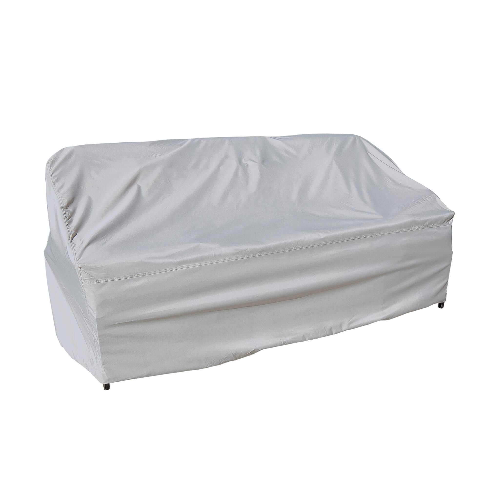 Front. Mondawe - 85"W x 36"D x 35"H Outdoor Furniture Protective Cover Fits Sofa with Elastic - Grey.