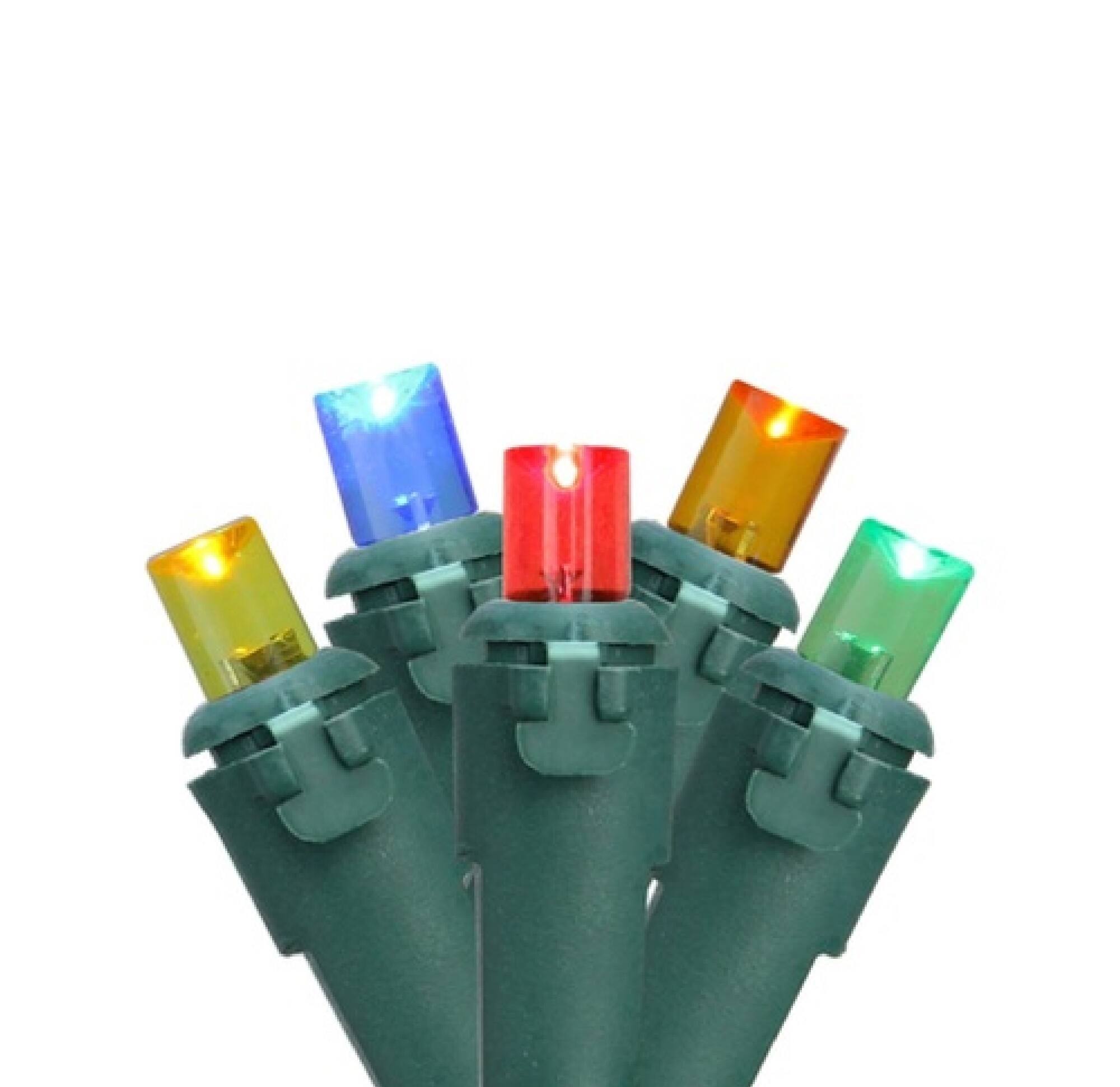 Front. Northlight - Net Style LED Tree Trunk Wrap Christmas Lights - 4' x 6' - Multi-color - Green Wire - Multi.