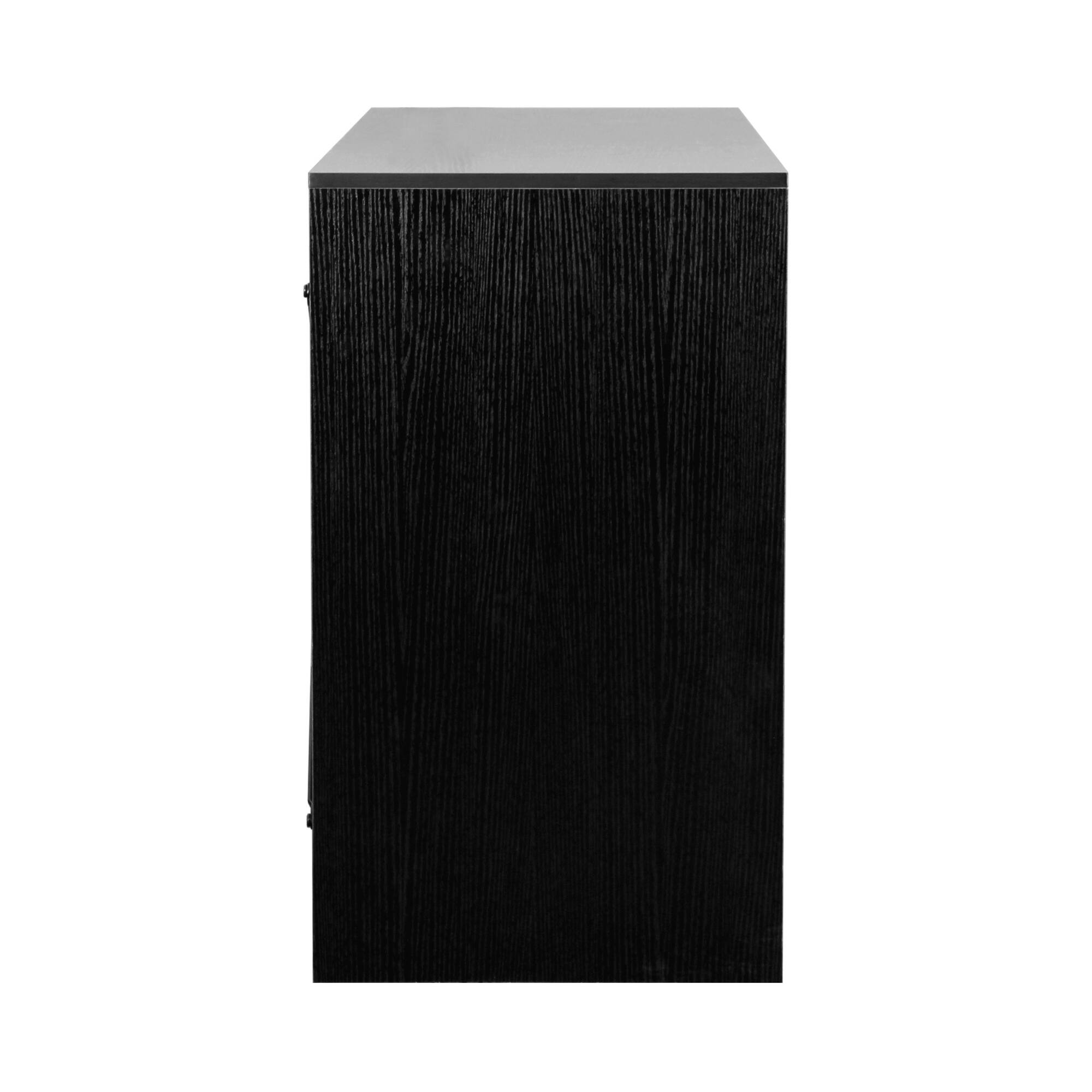 Alt View 4. GOODSILO - Modern 6-Drawer Fabric Dresser with Water-Resistant Wood Top for Bedroom Storage - Black.