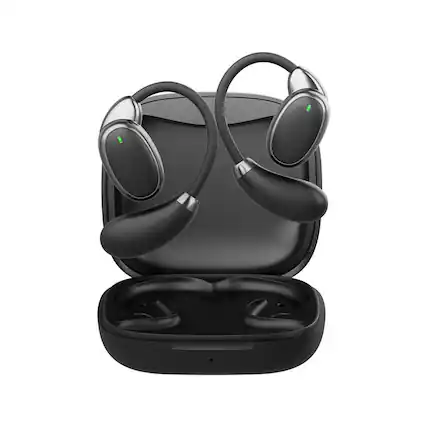 Front. SKRAN - Language Translation Earbuds, 2-Way Real-time Translation, Online Translation, for Travel ,Business ,Learning - Black.