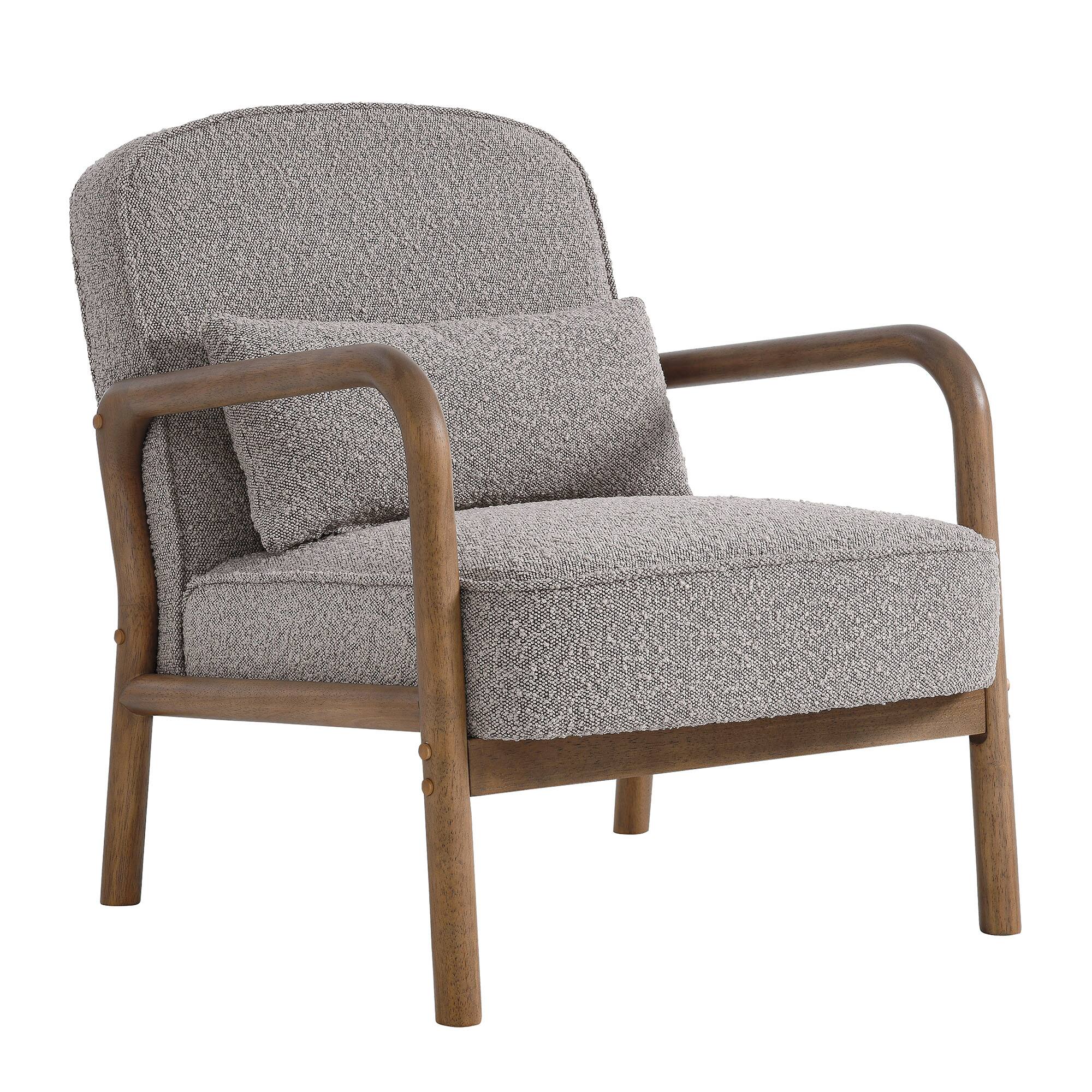 Angle. Modway - Charlie Boucle Upholstered Armchair by Modway - Taupe.
