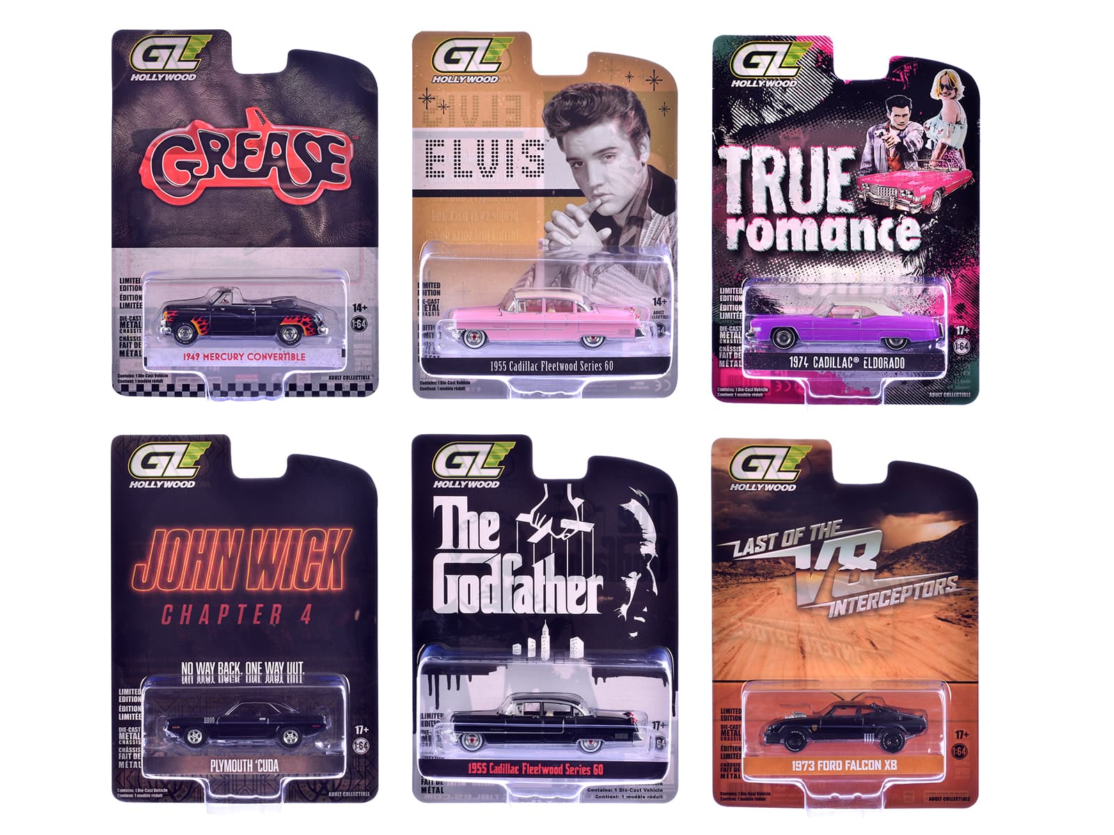 """Hollywood Greatest Hits"" (2025) Set of 6 pieces 1/64 Diecast Model Cars by Greenlight" price history on PriceWatchPro