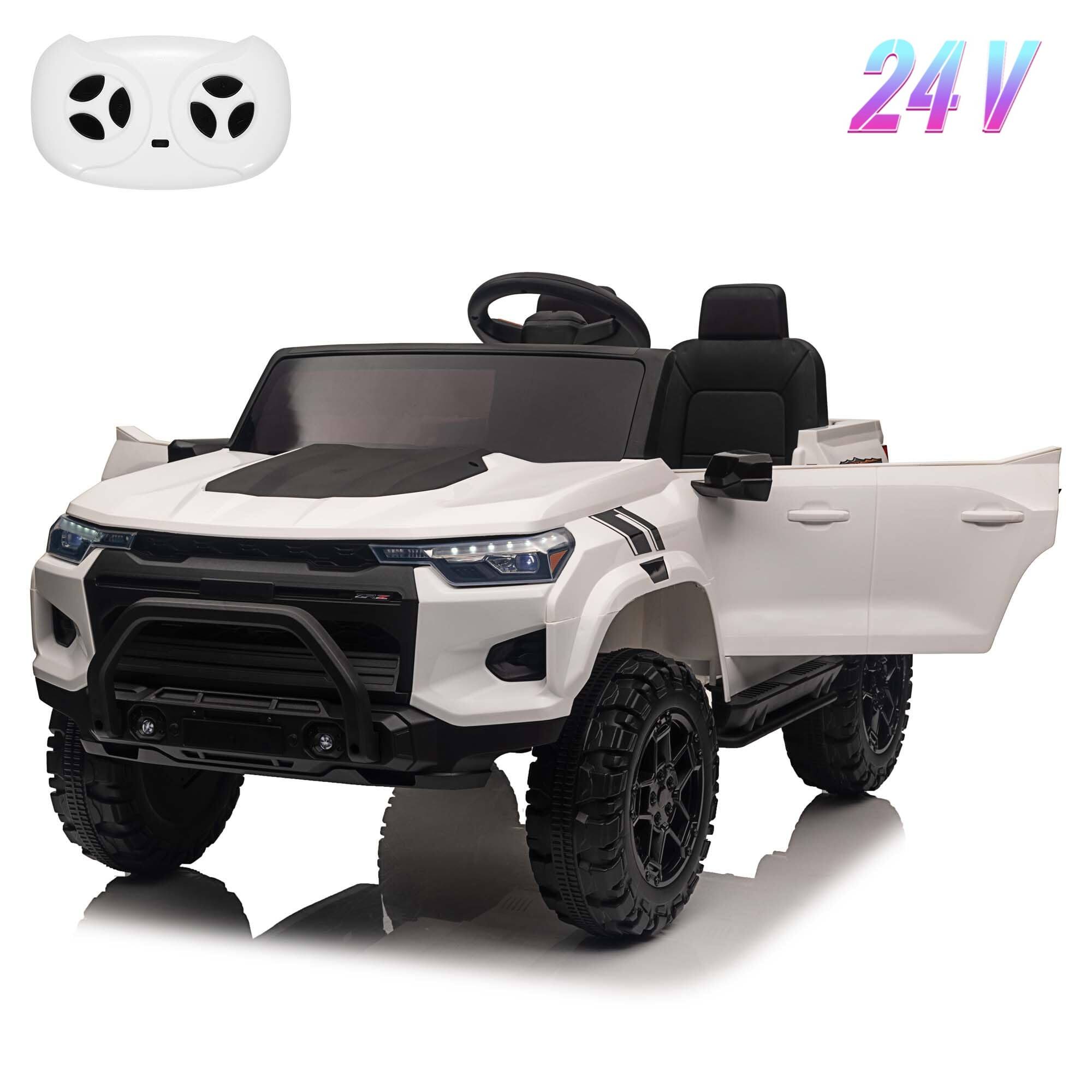 Front. GARVEE - Kids 2-Seater Electric Truck 24V, Remote Control, Battery Display, Trunk - White.