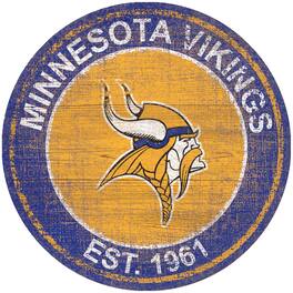 Fan Creations - Minnesota Vikings 24'' Round Heritage Logo Sign - Multicolor