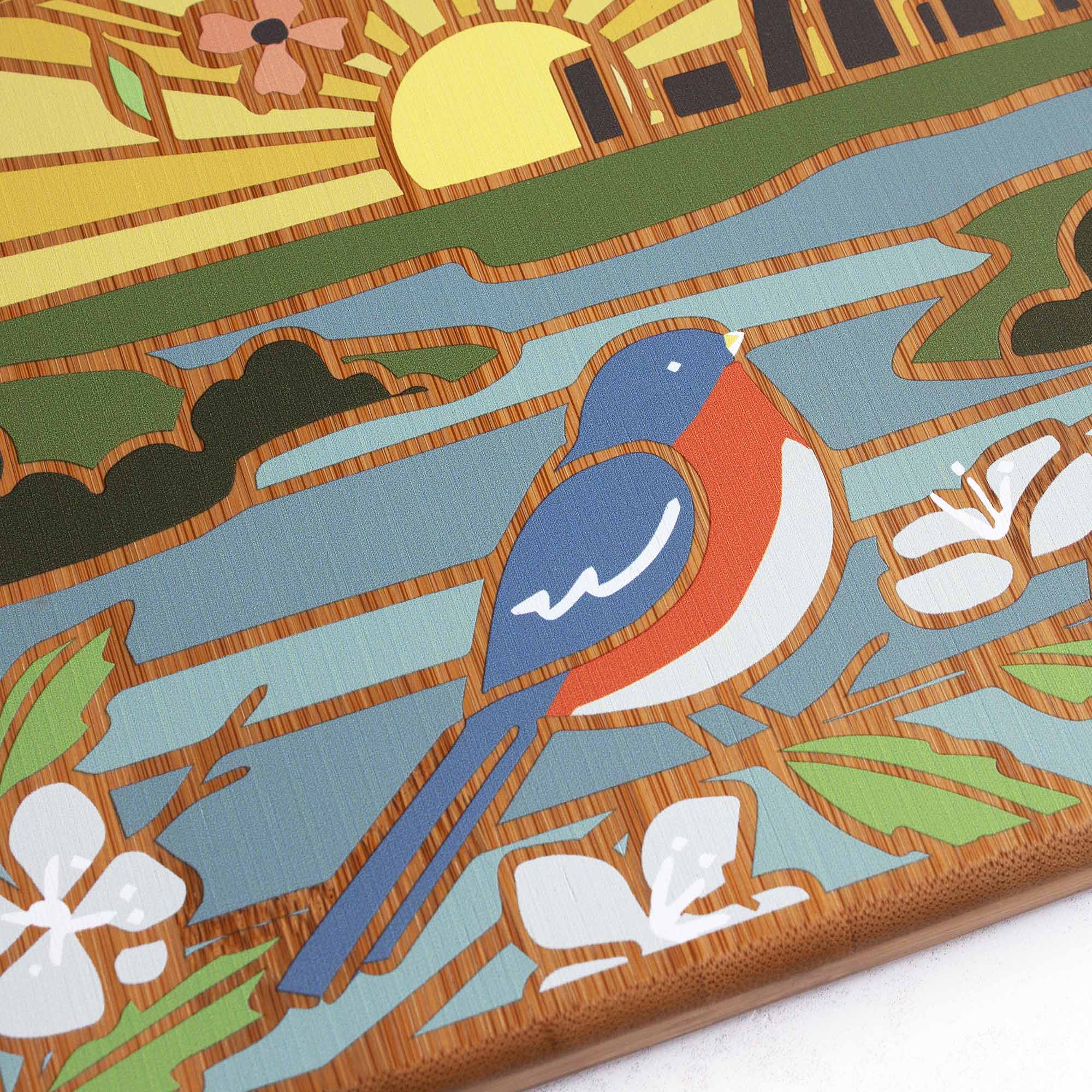 Alt View 2. Totally Bamboo - Missouri Cutting Board with Artwork by Summer Stokes.