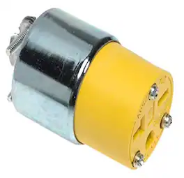 Leviton - Commercial Armored Ground/Straight Blade Connector 6-20R 18-12 AWG 2 Pole 3 Wire - Yellow