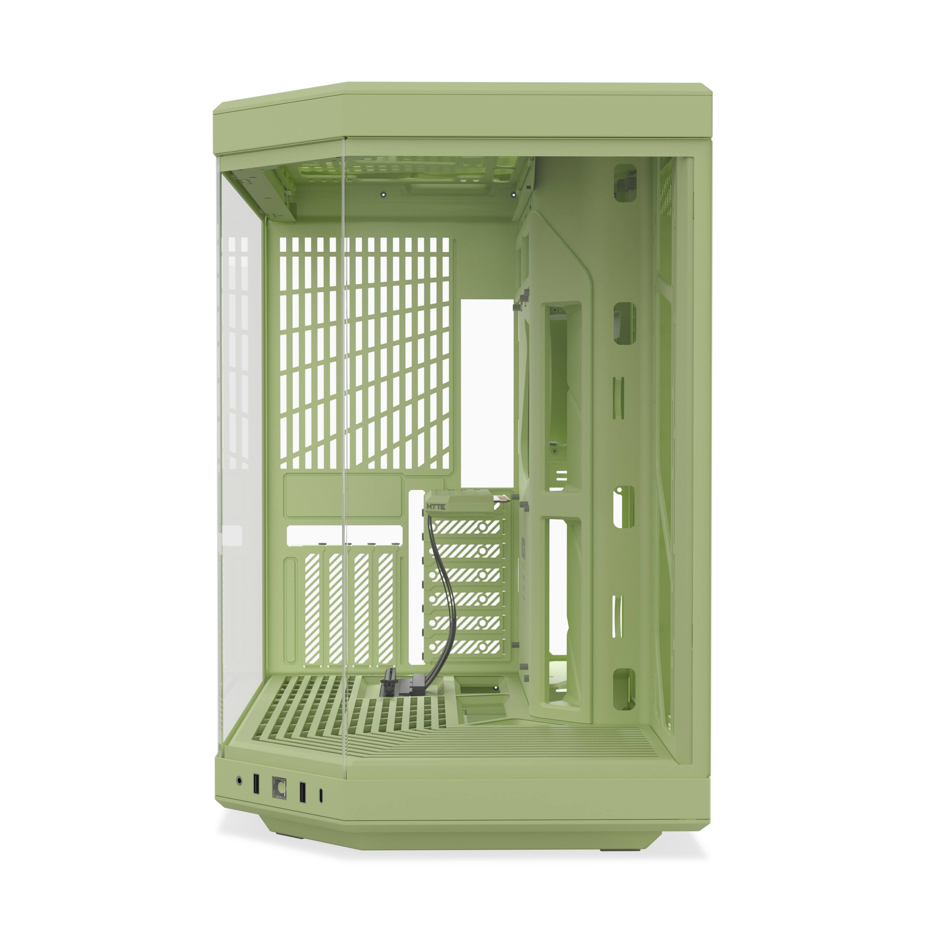 Angle. HYTE - HYTE Y70 Mid-Tower ATX Gaming PC Desktop Case - Matcha Milk - Matcha Milk.