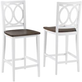 Crosley Furniture - Charlotte 2-Piece Counter Height Bar Stool Set - 2 Stools - White