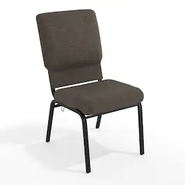 Emma + Oliver - Church Chairs 18.5 in. Wide - Fossil Fabric/Black Frame