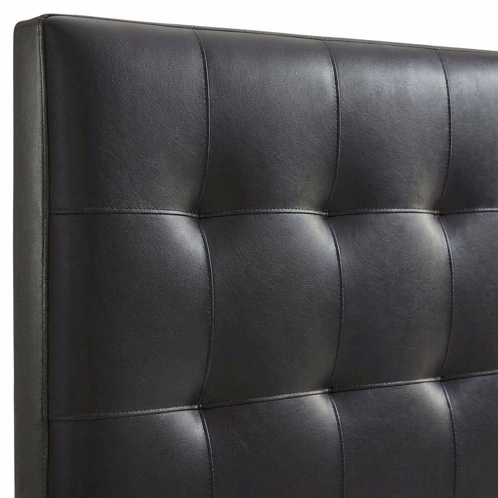 Back. FurniFact - Upholstered Vinyl Full Headboard with Plush Padding and Sleek Design - Brown.