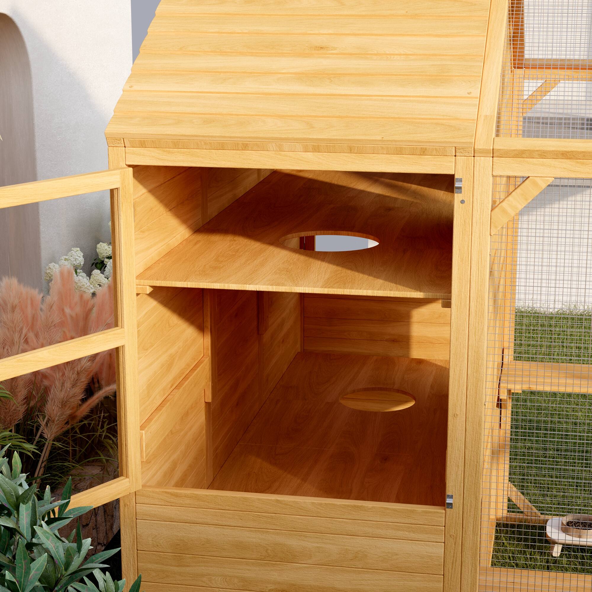 Alt View 5. Famapy - Large Outdoor Pet Cage with Galvanized Wire Mesh Multi-Functional Small Animal Enclosure for Chickens, Cats, Rabbits.