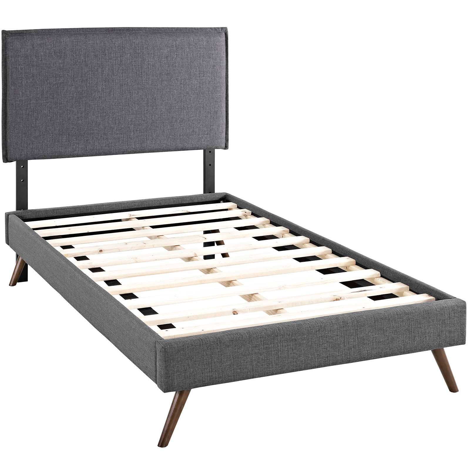 Left. Modway - Maisie Stainless Steel Queen Bed Frame - Gray.